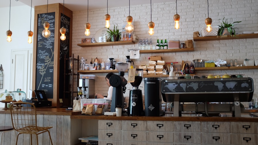Barista beim Tampern